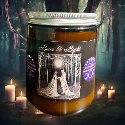 Love & Light Aromatherapy Candle Valentine Handfasting Gift Pagan Wiccan Gothic • £14.99