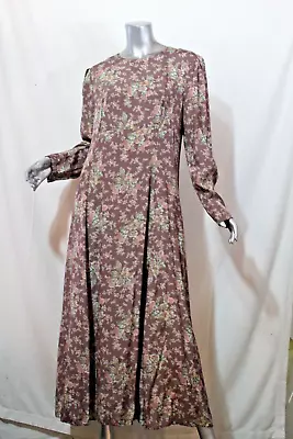 Womans Vtg LAURA ASHLEY Long Sleeve Floral Maxi Dress Size US 14 • $110