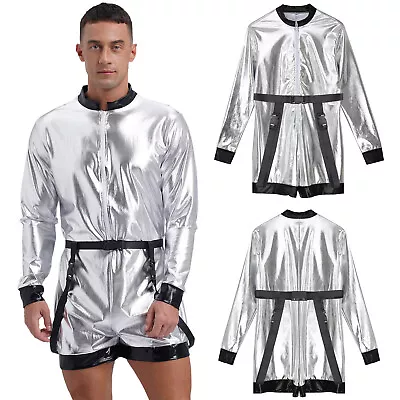 Mens Bodysuit Christmas Astronaut Costume Clubwear Jumpsuit Cosplay Boyshorts • $7.19