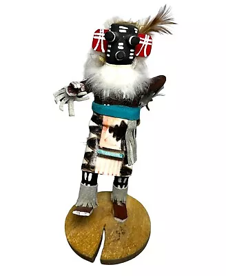 Native American Kachina Doll Handmade Wood Figure 7” Tall Artisan Signed • $29.65