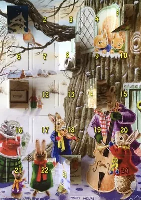 Woodland Christmas Carols Traditional Advent Calendar – A5 Xmas Calendar Card • £4.99