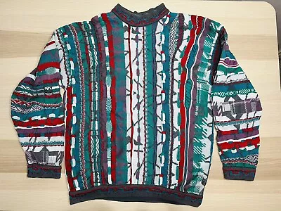 Vintage Coogi Men’s Sweater Red Green Size Large Cotton Made In Australia • $250