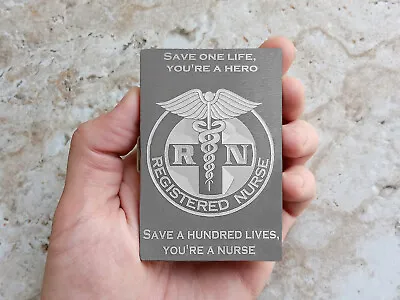 Registered Nurse Custom Engraved Card Holder RFID Block Case Regal Split Text • $39.99