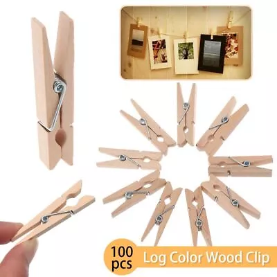 Airer Dry Line Wood Clips Wooden Clothespin Photo Paper Pegs Clothes Pegs Pine • $12.38
