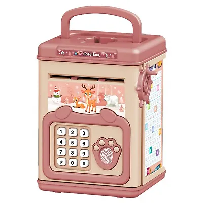 Electronic Piggy Bank ATM Password Money Box Cash Coins Saving Kids Gift Pink • $14.14