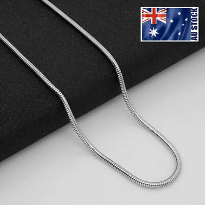 Wholesale Price Stainless Steel Silver Round Snake Chain Necklace Men's Women's • $4.99