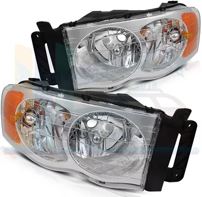 For 2002-2005 Dodge Ram 1500 2500 3500 Front Headlight Replacement Headlamps Set • $59.69