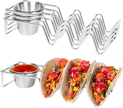 Taco Holders With Salad Cup Set Of 3Stainless Steel Taco Shell Holder  • $23.33