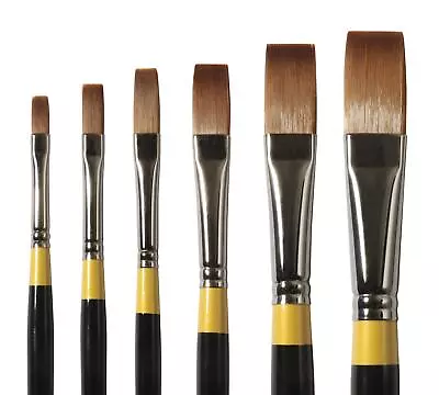 Daler Rowney System 3 Long Handled Flat Paint Brush - SY44 - All Sizes • £5.73