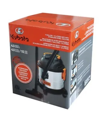 Kubota 4 Gallon Wet Or Dry Stainless Steel Vacuum Cleaner • $27.50
