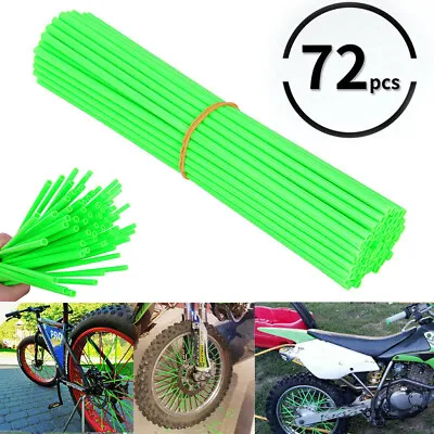 $6.98 • Buy 72Pcs 24cm Green Spoke Skins Covers Wraps Wheel Rim Guard Protector Motocross