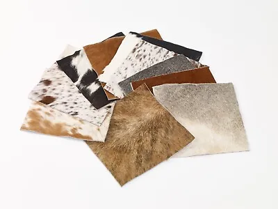 Cowhide Material  - Genuine A -  Pre-cut Swtaches - Leather Offcuts • £12.99