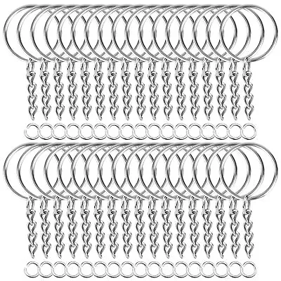 50 Pcs Keychain Rings Kit With Chain And Jump Rings For DIY Crafts Keychain • $9.99