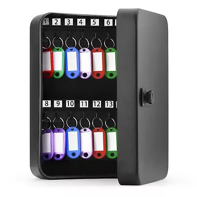 Key Lock Box Wall Mount Black Key Box With Combination Lock Metal Key Cabinet Lo • $36.24