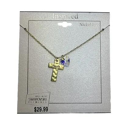 Swarovski Heart Crystal Pendant NEW Inspired Jewelry Cross Necklace Nickel Free • $12.95