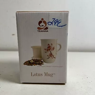 Teavana Lotus White Porcelain Blossom Embossed Decorative Infuser Mug Set • $19.99