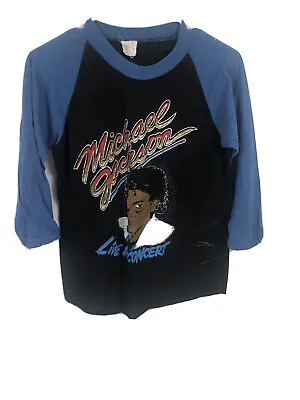 Vintage African American Michael Jackson Shirt 80s Raglan Size Med Live Concert • $89.99