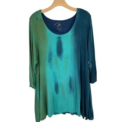 MiracleBody MiracleSuit Size XL Top Tunic Blue Green Shapewear Women's Tie Dye • $29.99