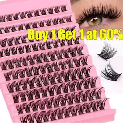 120Pcs Cluster Lashes Individual D Curl False Eyelashes Extensions 8-16mm Black • £3.95