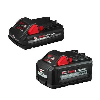Milwaukee 48-11-1865S M18 Red Lithium High Output XC 6.0Ah And CP 3.0Ah Battery • $124.99