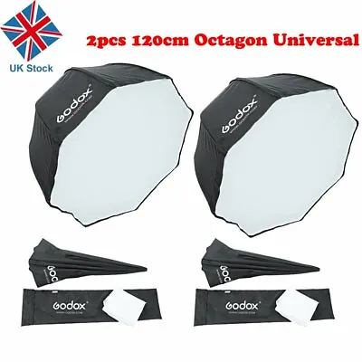 Professional 2x GODOX 47  120cm Octagon Umbrella Softbox F Speedlite Flash • £36.99