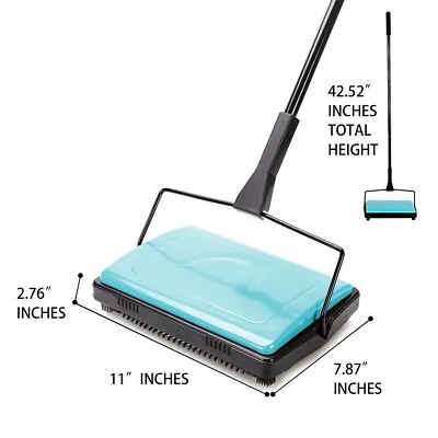 £18.99 • Buy Cleanhome Manual Carpet Sweeper  Brush Cordless Rug Cleaner-blue Duster Broom