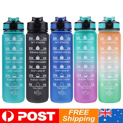 1L Sports Water Bottle Gym Travel Drinking Leakproof Bottle With Straw BPA Free • $9.65