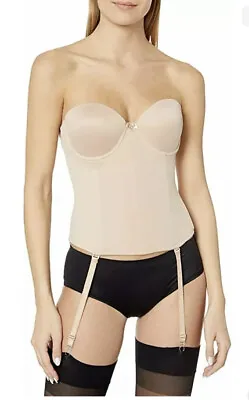 £16.37 • Buy Va Bien 1503 Women's Ultra-Lift Low Back Bustier Invisible Nude Size 36D