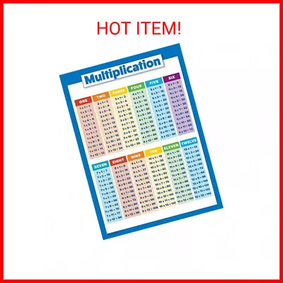 Multiplication Table Poster For Kids - Educational Times Table Chart (LAMINATED • $12.75