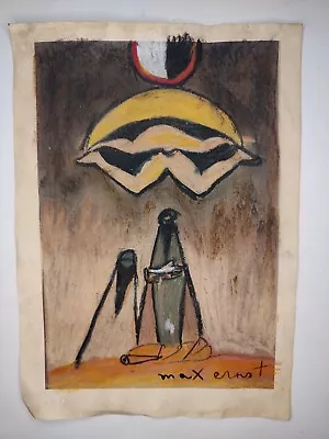 Max Ernst Painting Drawing Vintage Sketch Paper Signed Stamped • $99.98