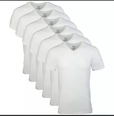 (12 Pack) Gildan Unisex V-Neck T-Shirts. Medium Size  • $21.99