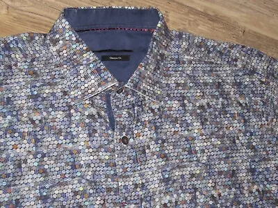 Mens Bugatchi Uomo Polka Dot Designer Shirt Fit L/xl Chest 46 • $16.99