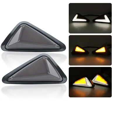 2x Motorcycle Triangle Flush Mount LED Turn Signal Indicator Light White Amber • $11.98