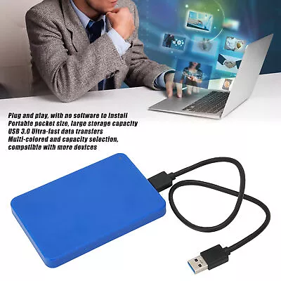 External Hard Drive HDD USB 3.0 Mobile Hard Disk Drive For Many Devices GF0 • £21.70