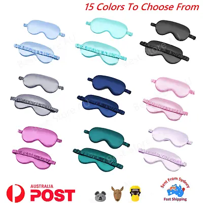 $4.99 • Buy Pure Soft Silk EyeShade Blindfold Sleep Eye Mask Cover Light Shade Travel Relax