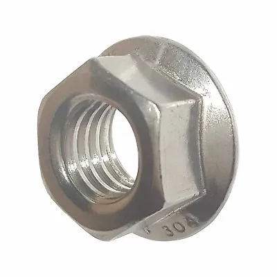 5/16-24 Stainless Steel Flange Nuts Serrated Base Lock Anti Vibration Qty 25 • $13.59