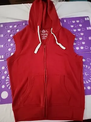 American Rag Mens Zip Up Sleeveless Hoodie Medium Red • $15.99