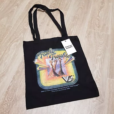 £8.99 • Buy ASOS Vintage Supply Tote Bag Shopper Triple Trouble Giraffe Retro Print BNWT