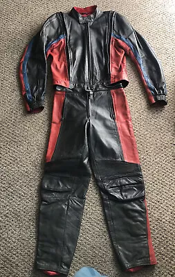 Vintage Custom BMW Leather Motorcycle Riding Suit Jacket+Pants Size XL • $220