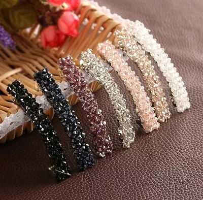 Fashion Women Girl Bling Crystal Rhinestone Hair Clips Barret Hairpin Clips • £2.70