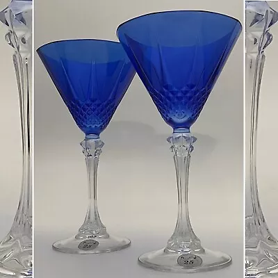 Longchamp By Cristal D'Arques 25th Anniversary 2pc Martini Glass Set France 9 Oz • $88