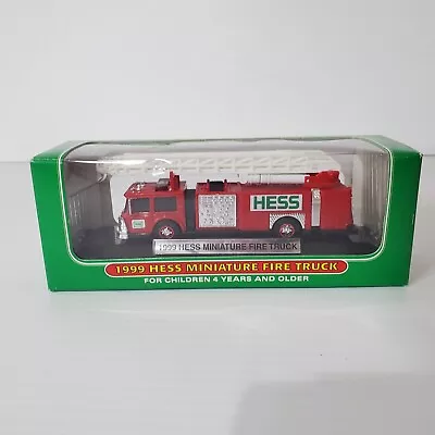 Hess 1999 1:64 Miniature Red Fire Truck W/ Display Stand New In Box Vintage  • $14.99