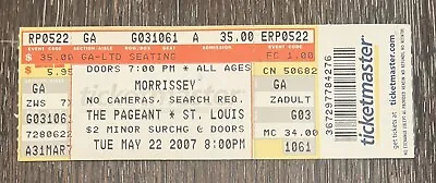 2007 MORRISSEY Concert Full Ticket Stub The Pageant St Louis MO • $19.99