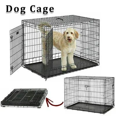 £10.99 • Buy Dog Cage Puppy Training Crate Pet Carrier Small Medium Large XL XXL Metal Cages