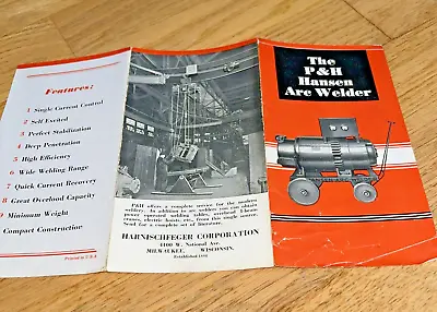 1932 P & H HANSEN ARC WELDER Vintage Brochure HARNISCHFEGER Corp MILWAUKEE WI • $24.95