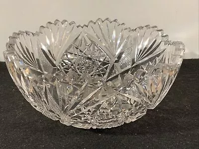 Vintage Antique Signed Libbey ABPCG American Brilliant Period Cut Glass Bowl • $132