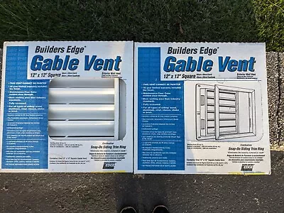 (2) Builders Edge 12x12 White Vinyl Gable Vent By Builders Edge Inc • $85