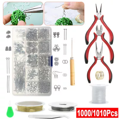 £7.99 • Buy Jewellery Making Findings DIY Kit Wire Pliers Set Starter Tools Necklace Repair