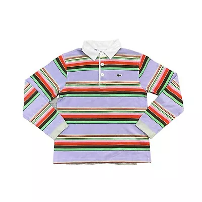 £21.99 • Buy Lacoste Multicoloured Polo Shirt Striped Long Sleeve Womens Medium