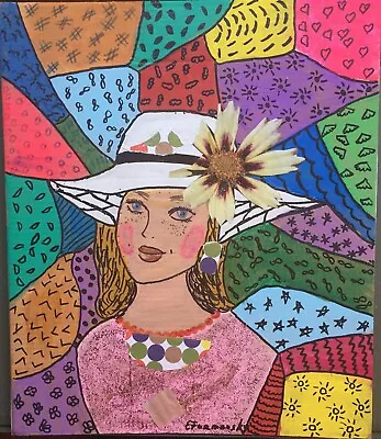 Brazilian Girl From Ipanema Mixed Media Collage Art Affordable And Signed! • $25